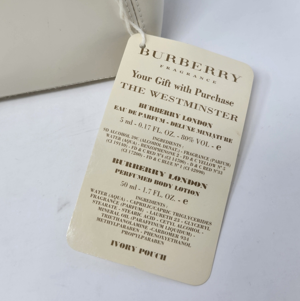 NWT BURBERRY FRAGRANCE TRAVEL POUCH CREAM NOVA CHECK PLAID COSMETIC MAKEUP CASE - Picture 14 of 14